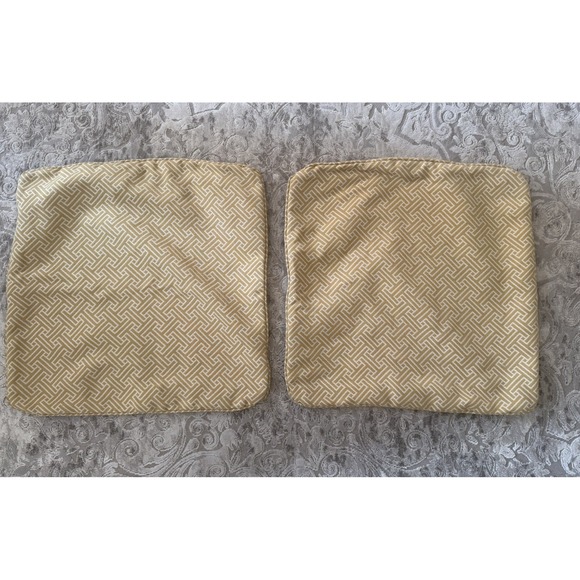Mustard Yellow Decorative Pillow Covers Bundle of 2 Boho Geometric Print  18x18" - Picture 1 of 6